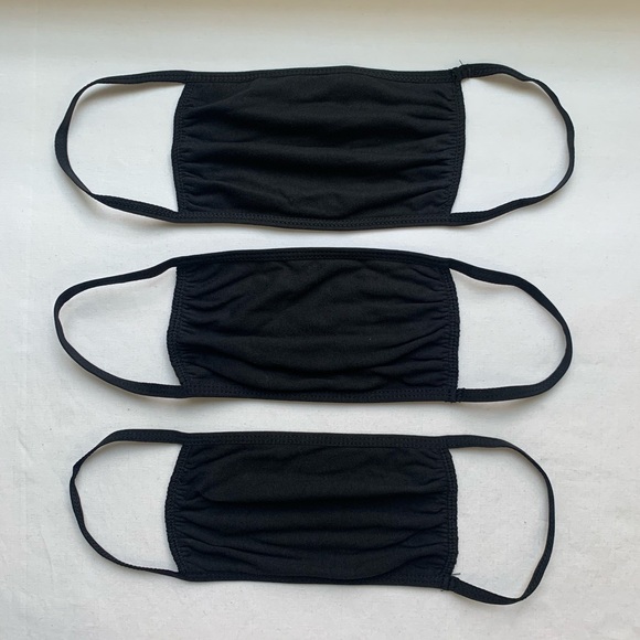Accessories - New 3 Pack Black Cotton 3 Ply Reusable Face Mask